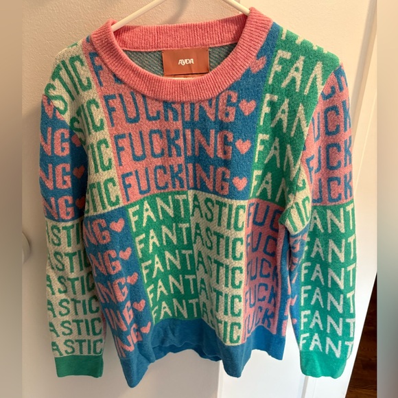 ayda Sweaters - Ayda Pink and Blue Pepper Sweater